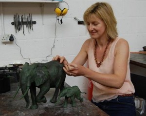 bronze elephant sculpture