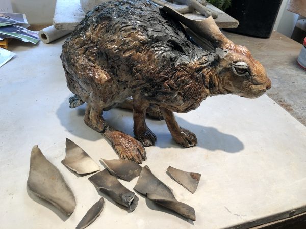 Broken Hare Sculpture