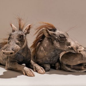 Warthog Sculpture Family