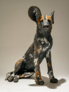 Wild. Dog Sculpture