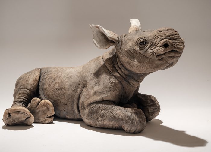 Black Rhino Calf Sculpture £3000
