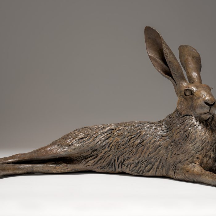 Lying Hare Sculpture