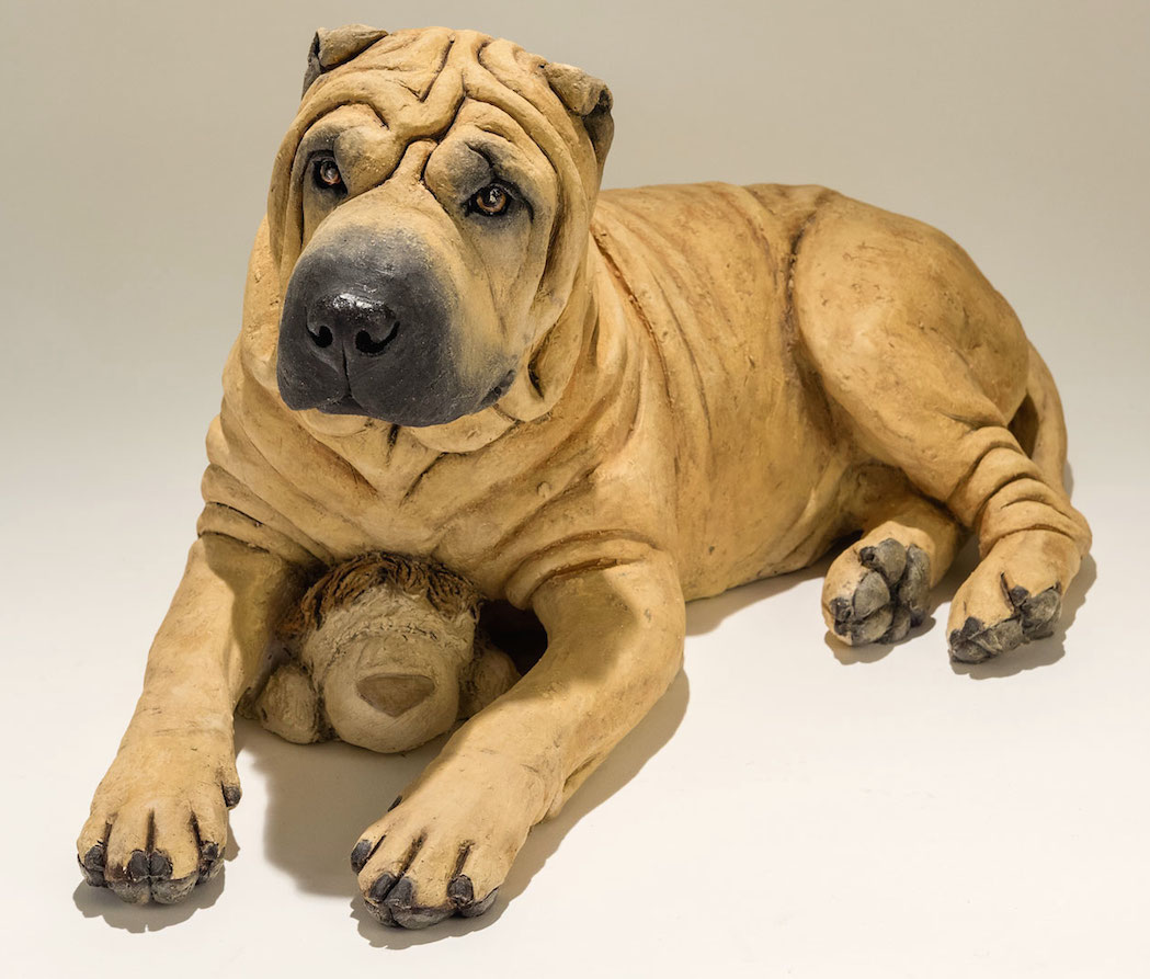 Shar Pei Dog Sculpture