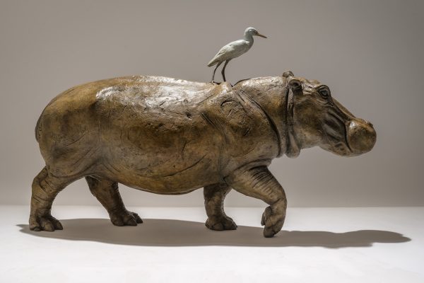 Bronze Hippo Sculpture